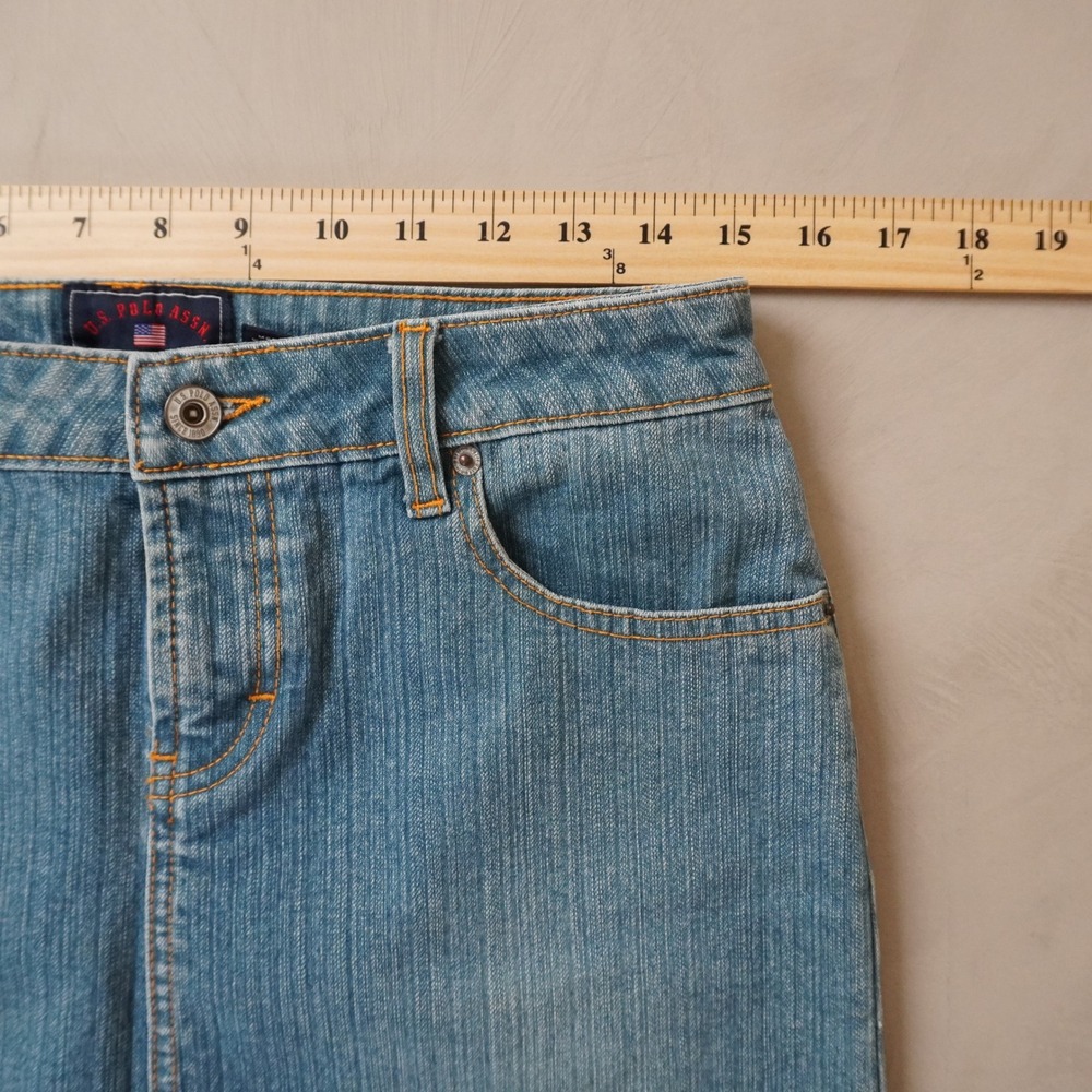 Vintage US Polo Assn Denim Skirt 5/6 Womens Blue Jean Pencil Knee Length Y2K - Picture 6 of 8